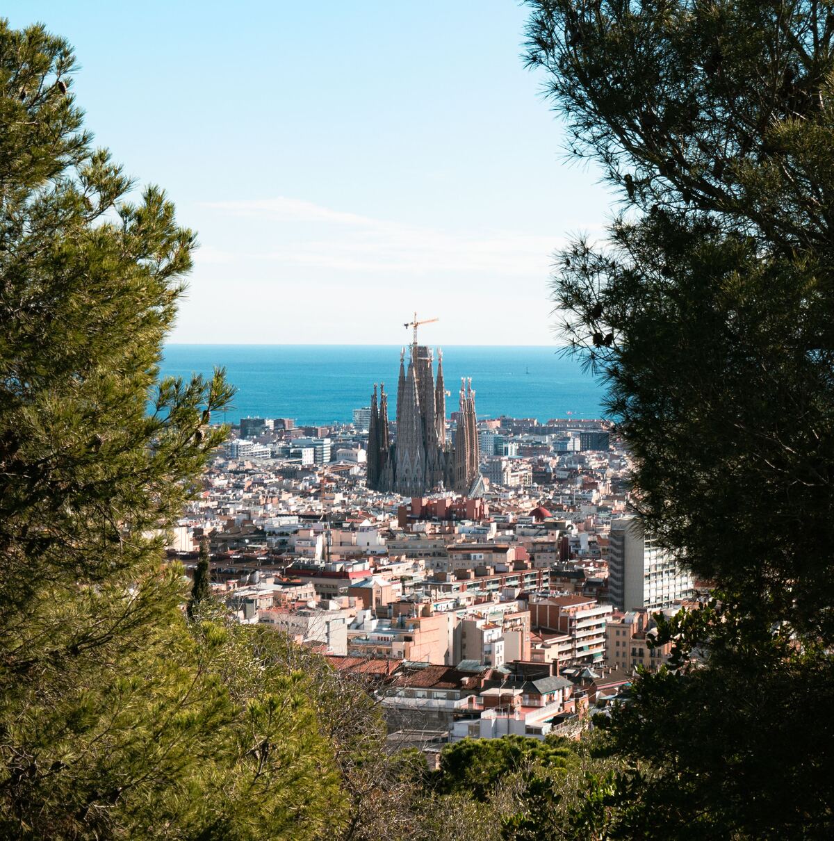Barcelona skyline with Sagrada Familia